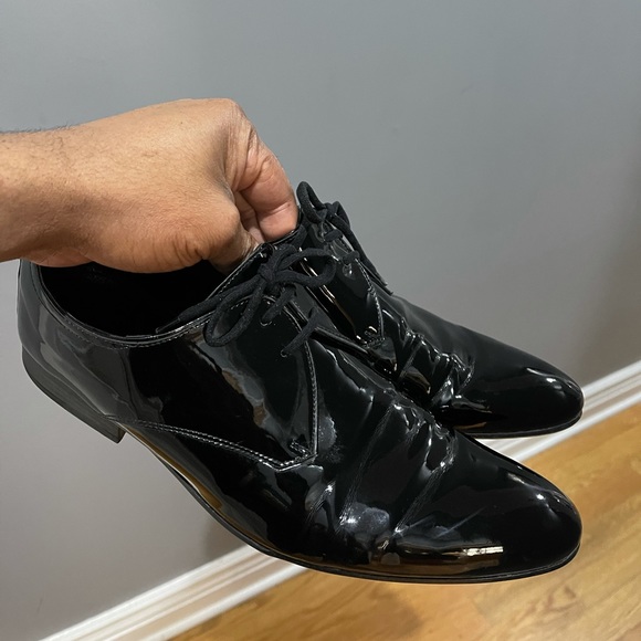 Glossy Patent Leather Zara Shoes Black Sz 9 (42) main image 7